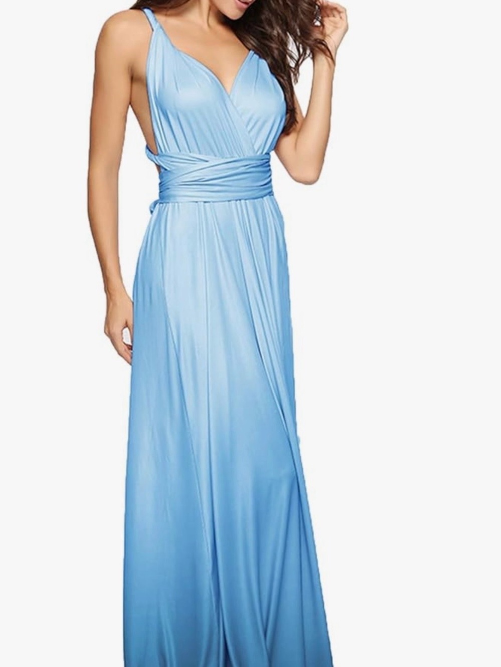 Beaded Women's Ombre Convertible Wrap Maxi Dress Wedding Bridesmaid Evening Gown
